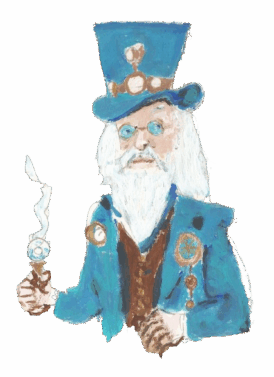 A cyberpunk Wizard holding an experimental object